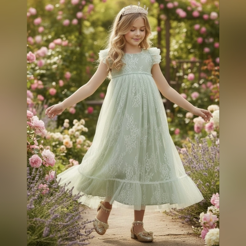 Trish Scully Clara dress, 7, EUC, Sage